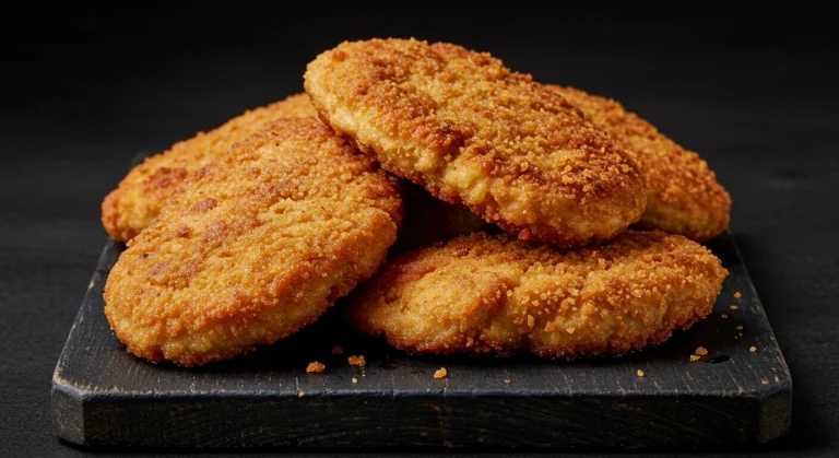 a group of fried food on a black surface