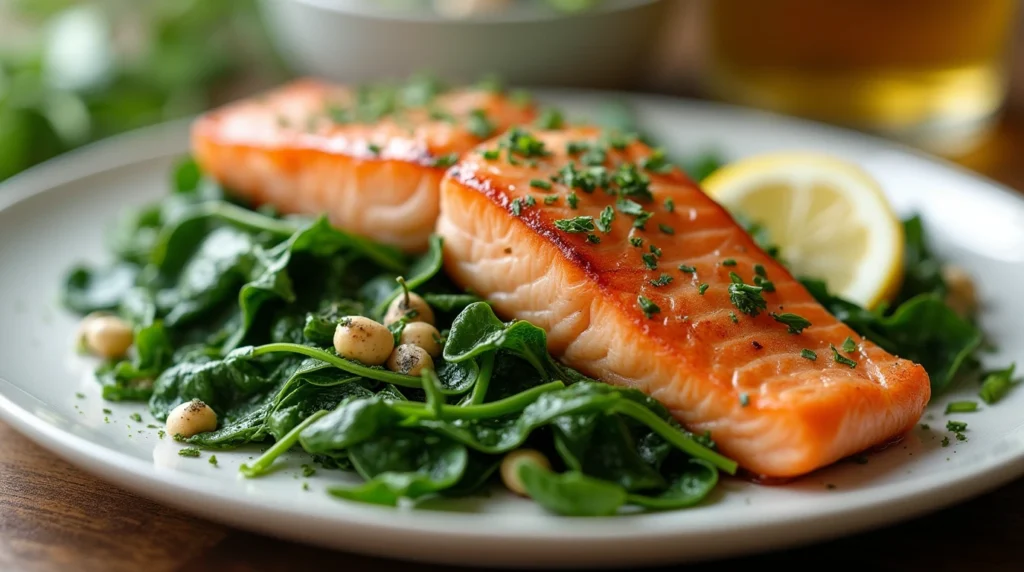 Salmon and Spinach Dish recipe