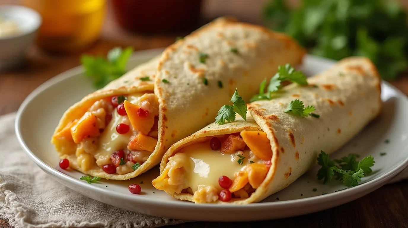 Cheesy Garlic Chicken Wraps 2