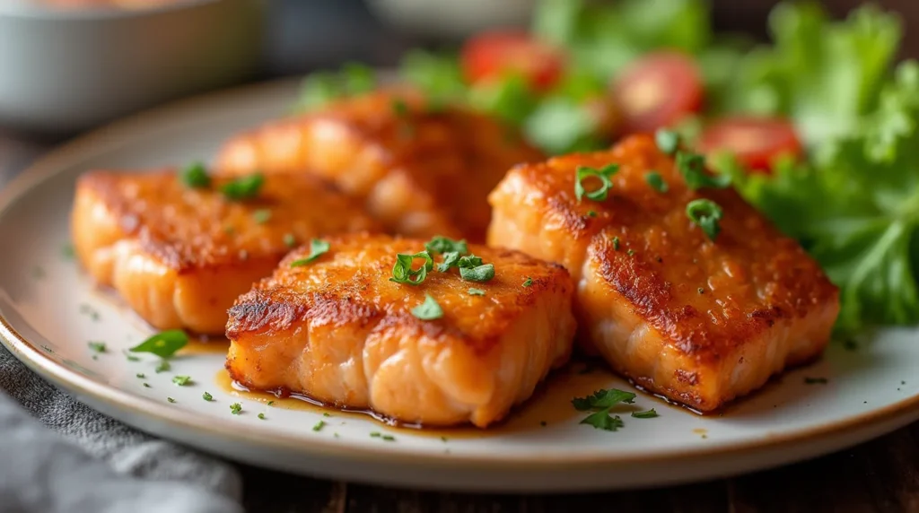 Honey Garlic Salmon Bites 