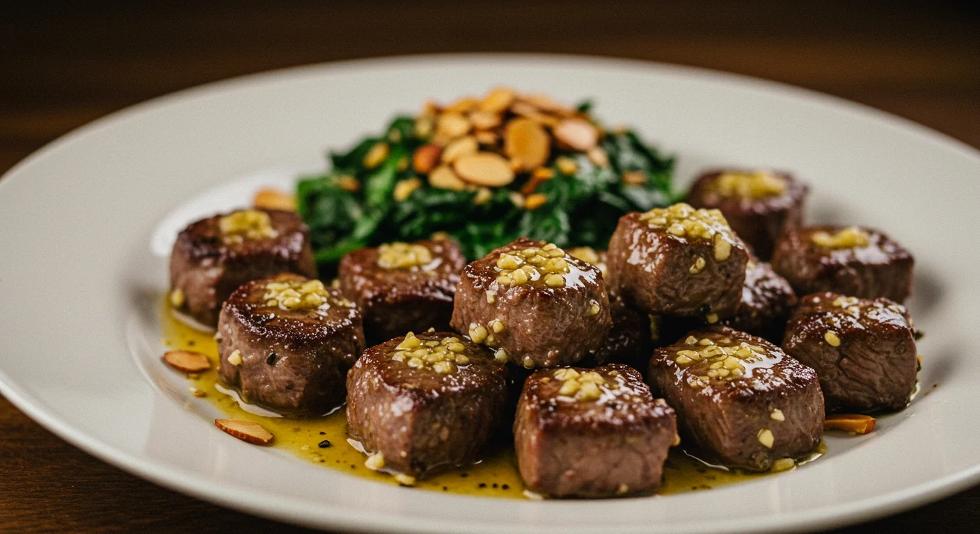 Garlic Butter Steak Bites 3 Ingredient